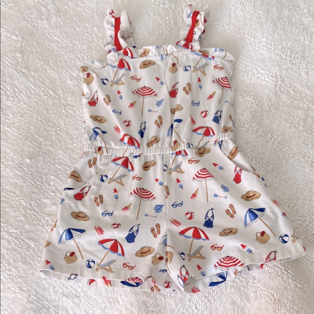 Toddler Girl’s Janie and Jack Beach Print Romper, 2T